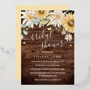 Rustic Sunflower Gold Butterfly Bridal Shower