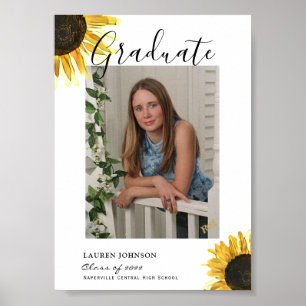 Rustic Sunflower Graduation Poster