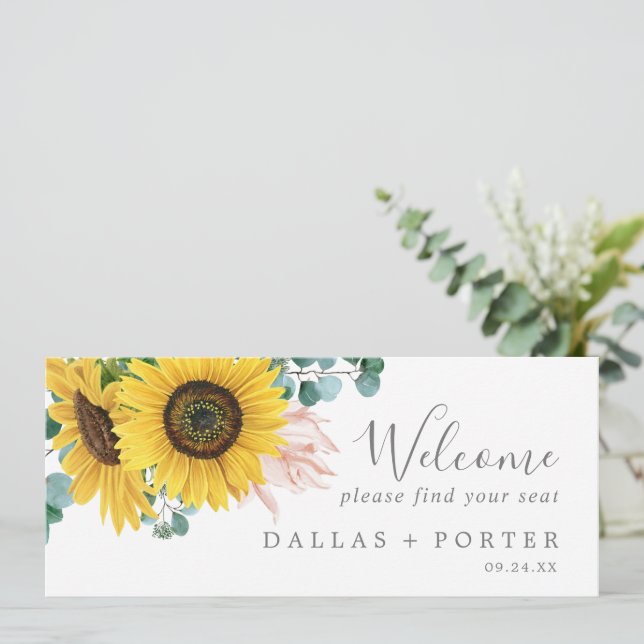 Rustic Sunflower Hanging Seating Chart Header (Standing Front)