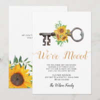Rustic Sunflower Key We Have Moved Moving