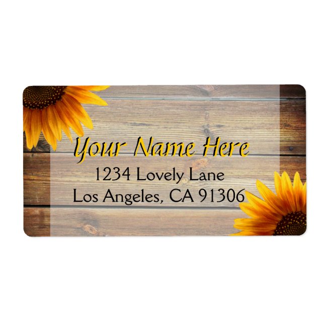 Rustic Sunflower Labels (Front)
