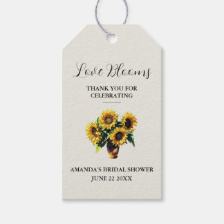 Rustic Sunflower Love Blooms Wedding Favour Gift Tags