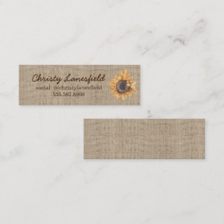 Rustic Sunflower Mini Business Card