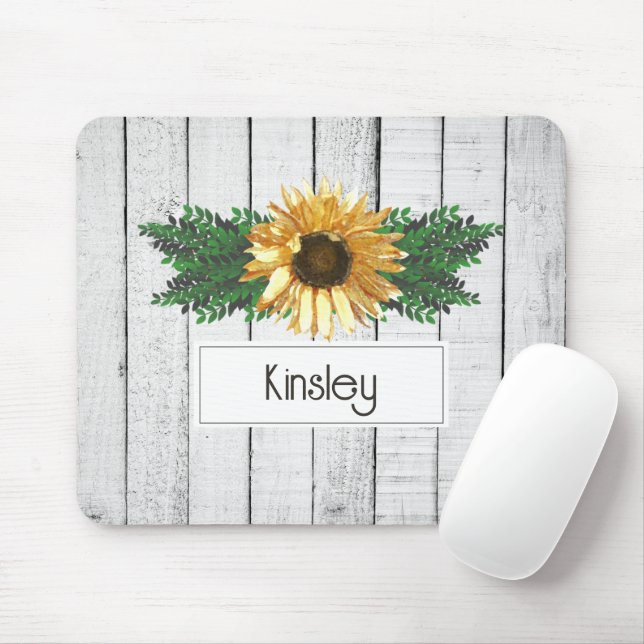 Rustic Sunflower Mouse Pad (With Mouse)