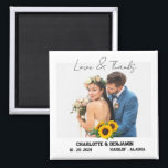 Rustic Sunflower Photo Wedding Favour  Magnet<br><div class="desc">Rustic Sunflower Photo Wedding Favour magnet features rustic background , sunflower clip art , text & wedding couple photo template. A perfect sunflower wedding favour gift for your guests. Please click on the personalise button to customise it with your text or photo.Kindly visit my store " loveyouart" for other or...</div>