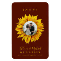 Rustic sunflower photo wedding save the date