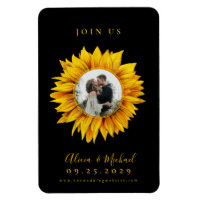 Rustic sunflower photo wedding save the date