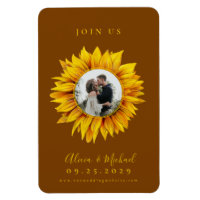 Rustic sunflower photo wedding save the date