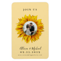 Rustic sunflower photo wedding save the date