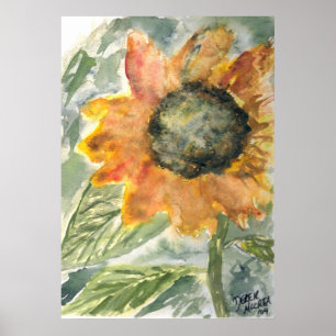 rustic sunflower poster