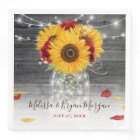 Rustic Sunflower Red Rose Wood Watercolor Wedding