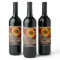 Rustic Sunflower & Roses Wine Label