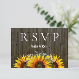 Rustic Sunflower RSVP Announcement