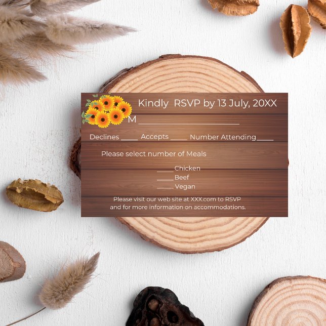 Rustic Sunflower RSVP Card (Creator Uploaded)