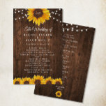 Rustic Sunflower String Lights Wedding Program<br><div class="desc">This design features pretty painted, watercolor sunflowers on a rustic wood background accented with string lights. Click the customise button for more flexibility in modifying the text. Variations of this design, different paper types, as well as coordinating products are available in our shop, zazzle.com/store/doodlelulu. Contact us if you need this...</div>
