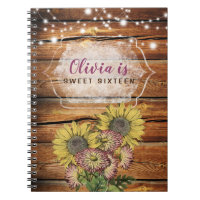 Rustic Sunflower Sweet Sixteen Personalised