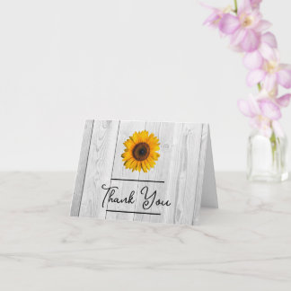 Rustic Sunflower Thank You Card
