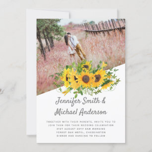 Rustic Sunflower Themed Wedding Stationery Budget