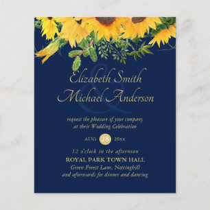 Rustic Sunflower Themed Wedding Stationery Budget