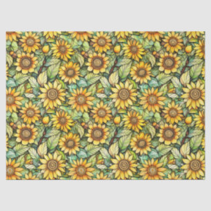 Rustic Sunflower Tissue Paper – 10lb, 17"x23"