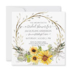 Rustic Sunflower Watercolor Floral Bridal Shower