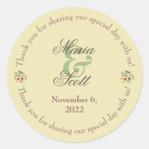Rustic Sunflower Wedding Classic Round Sticker