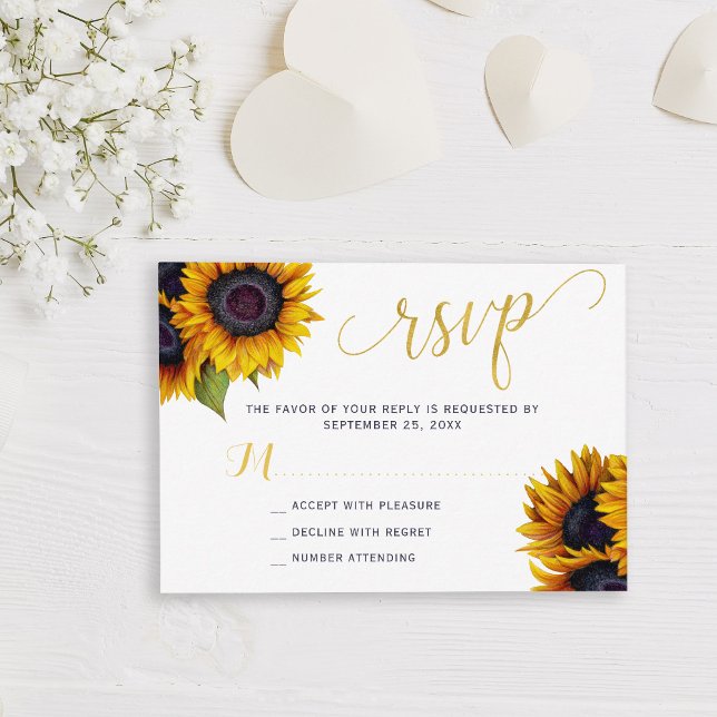 Rustic sunflower wedding elegant RSVP Enclosure Ca Card (Creator Uploaded)