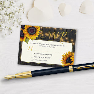 Rustic sunflower wedding elegant RSVP Enclosure Card