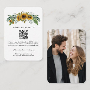 Rustic Sunflower Wedding Enclosure Card