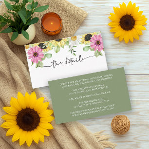 Rustic Sunflower Wedding Enclosure Card