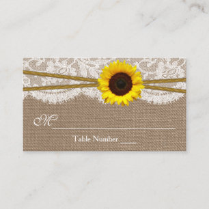 Rustic Sunflower Wedding Escort Cards