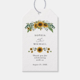 Rustic Sunflower Wedding Gift Tags