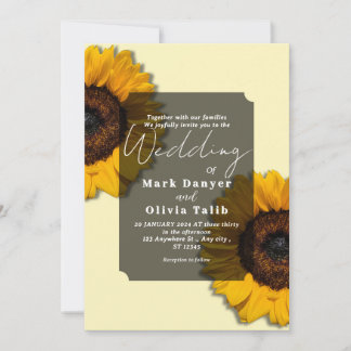 Rustic Sunflower Wedding Invitation