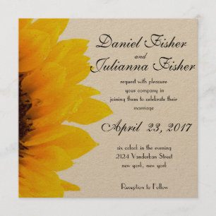 Rustic Sunflower Wedding Invitation