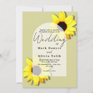 Rustic Sunflower Wedding Invitation