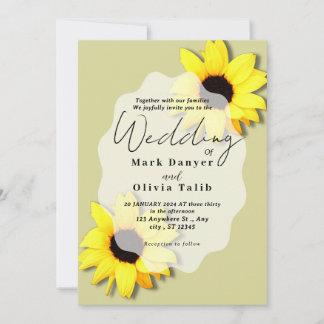 Rustic Sunflower Wedding Invitation