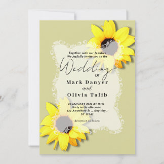 Rustic Sunflower Wedding Invitation
