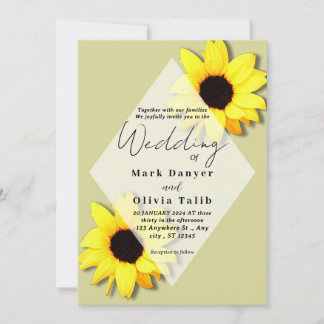 Rustic Sunflower Wedding Invitation