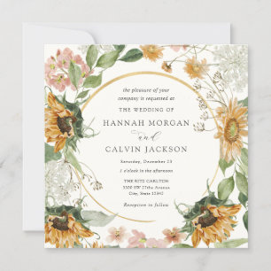 Rustic Sunflower Wedding Invitation