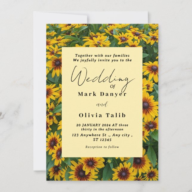 Rustic Sunflower Wedding Invitation (Front)