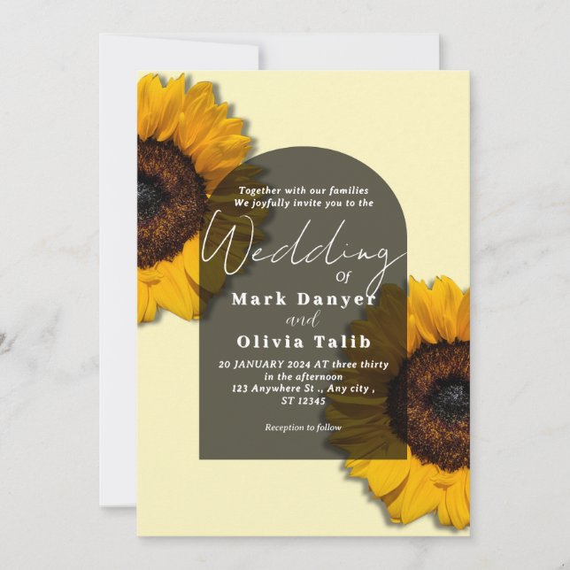 Rustic Sunflower Wedding Invitation (Front)