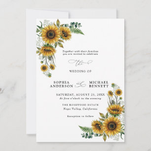 Rustic Sunflower Wedding Invitation