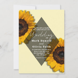 Rustic Sunflower Wedding Invitation