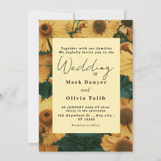 Rustic Sunflower Wedding Invitation