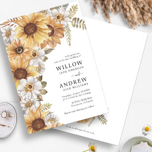 Rustic Sunflower Wedding Invitations