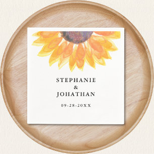 Rustic Sunflower Wedding Napkin