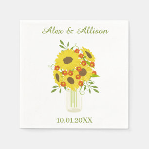 Rustic Sunflower Wedding Napkin