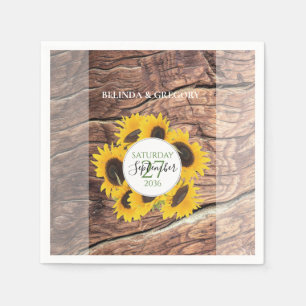 Rustic Sunflower Wedding Napkin