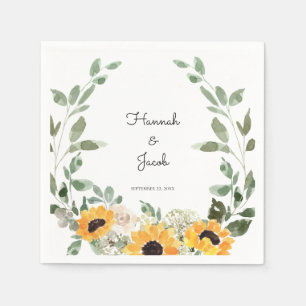 Rustic Sunflower Wedding Napkins