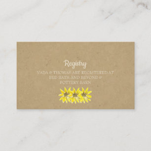 Rustic Sunflower Wedding Registry Card